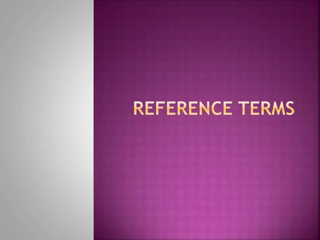 reference terms