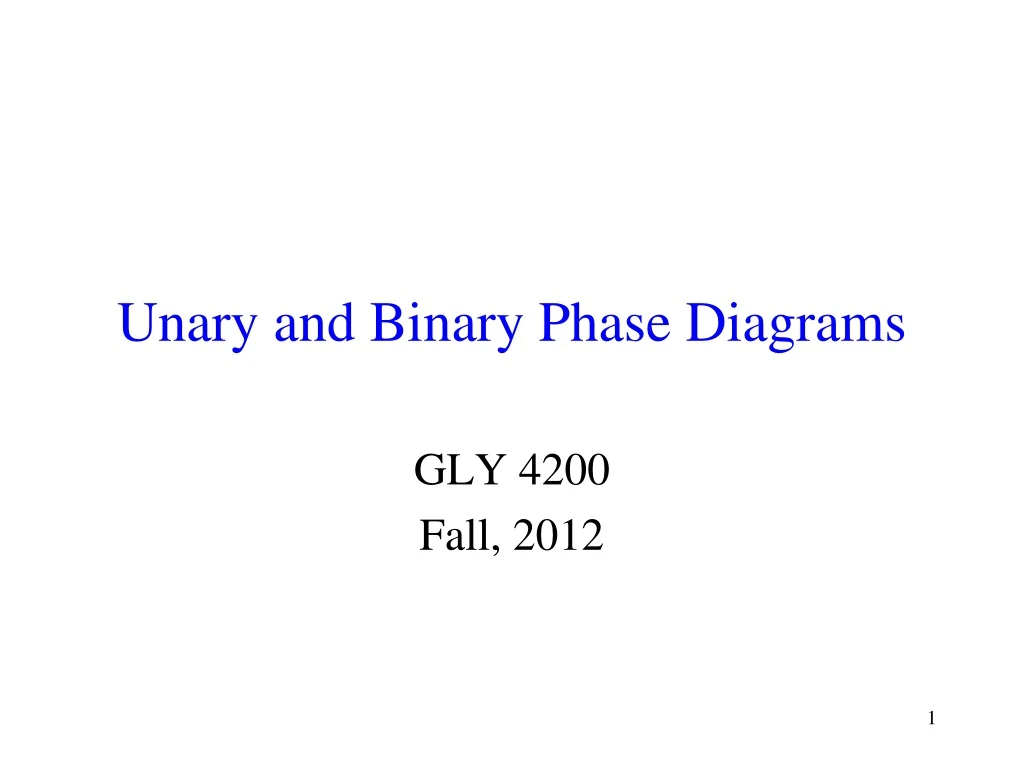 unary and binary phase diagrams
