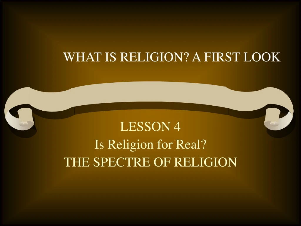 what is religion a first look