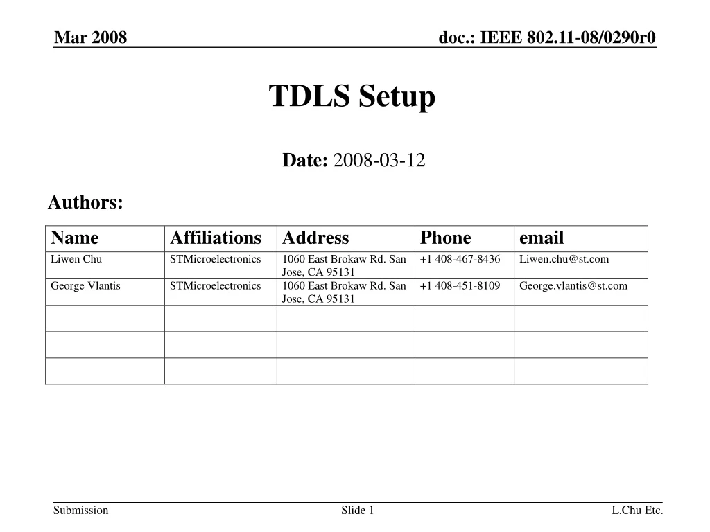 tdls setup