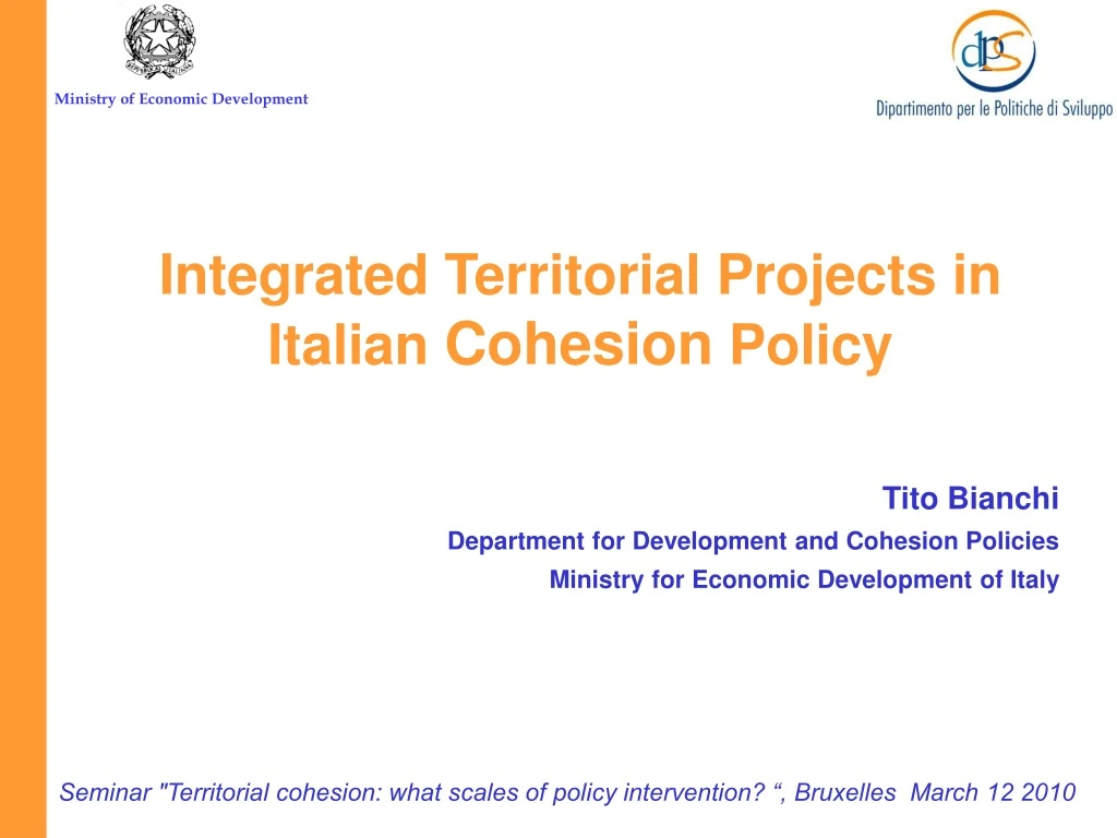 integrated territorial projects in italian