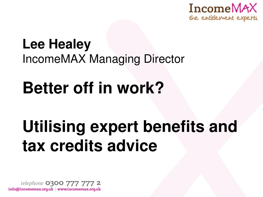 lee healey incomemax managing director better