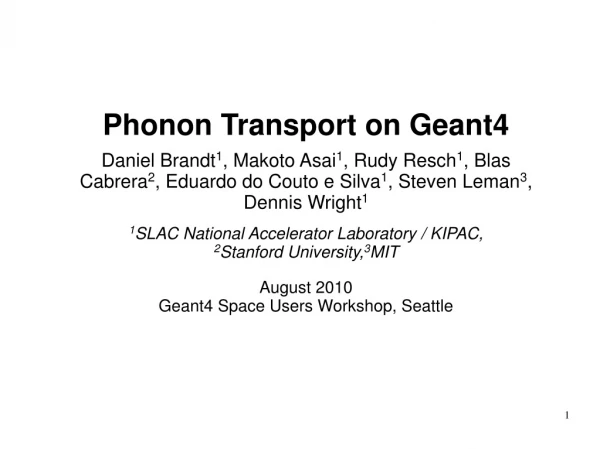 Phonon Transport on Geant4
