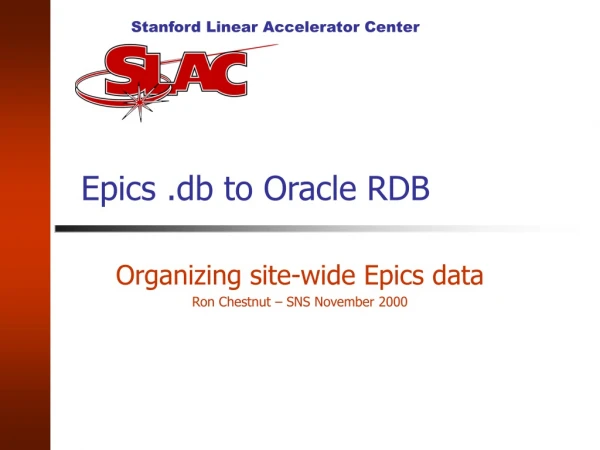 Epics .db to Oracle RDB
