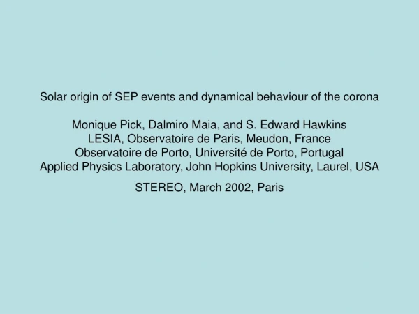 STEREO, March 2002, Paris