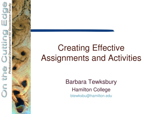 Creating Effective Assignments and Activities