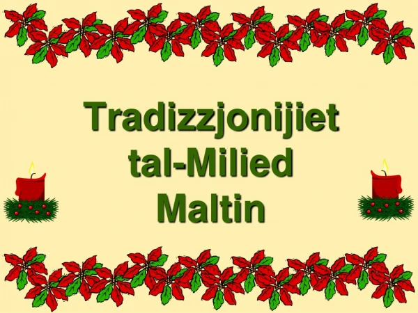 Tradizzjonijiet tal-Milied Maltin