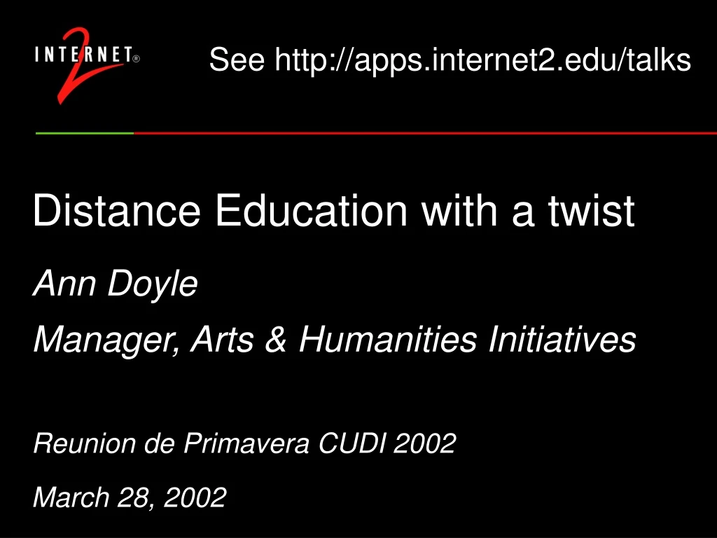 distance education with a twist