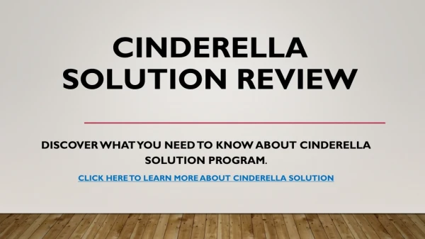 Cinderella Solution Review - Carly Donovan
