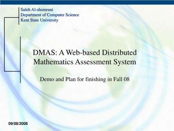 DMAS: A Web-based Distributed Mathematics Assessment System