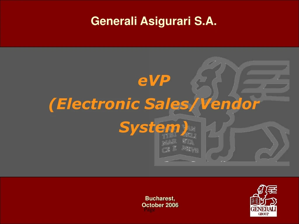 generali asigurari s a evp electronic sales vendor system