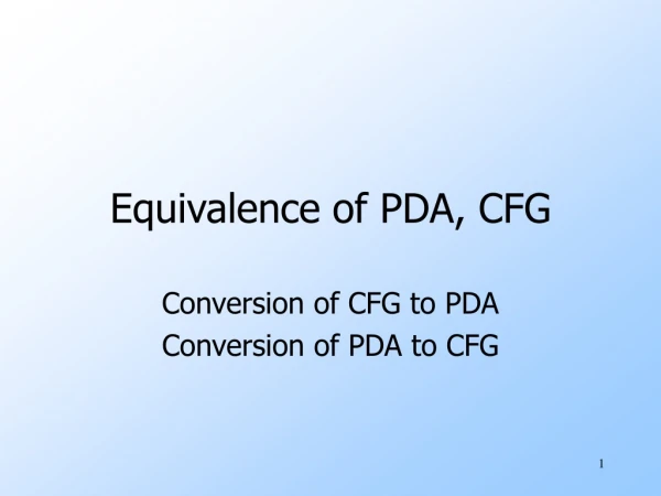 Equivalence of PDA, CFG