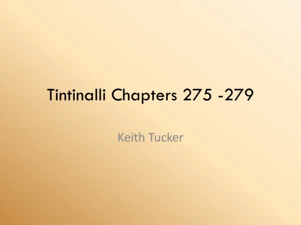 Tintinalli Chapters 275 -279