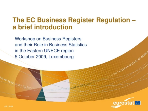 The EC Business Register Regulation – a brief introduction