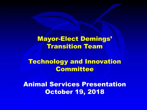 Mayor-Elect Demings’ Transition Team Technology and Innovation Committee