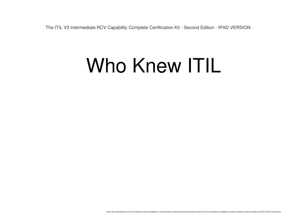 the itil v3 intermediate rcv capability complete certification kit second edition ipad version