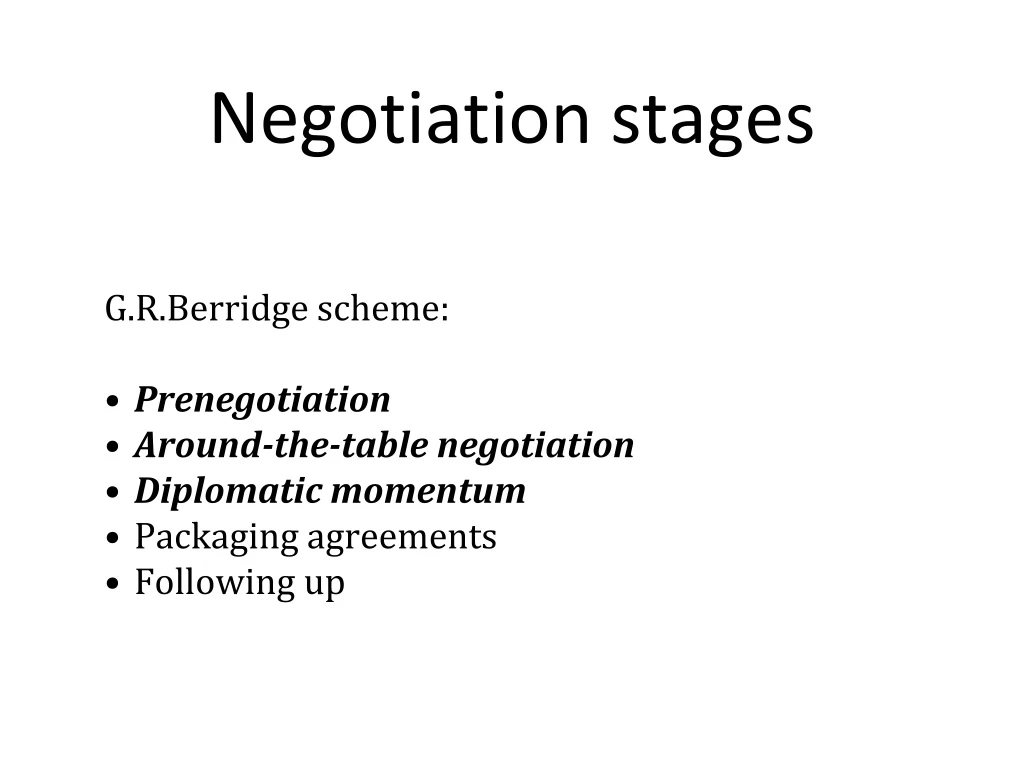 negotiation stages