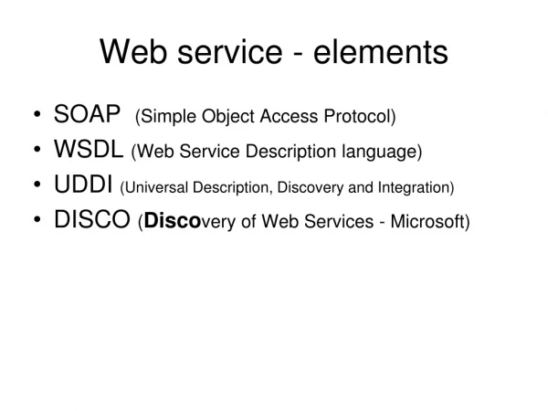 Web service - elements