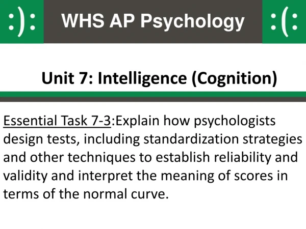 Unit 7: Intelligence (Cognition)