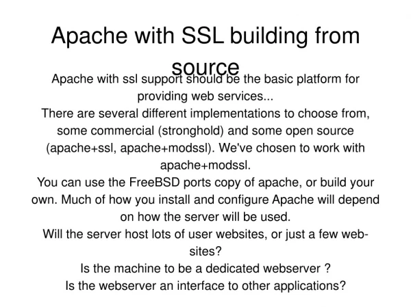 Apache with SSL building from source