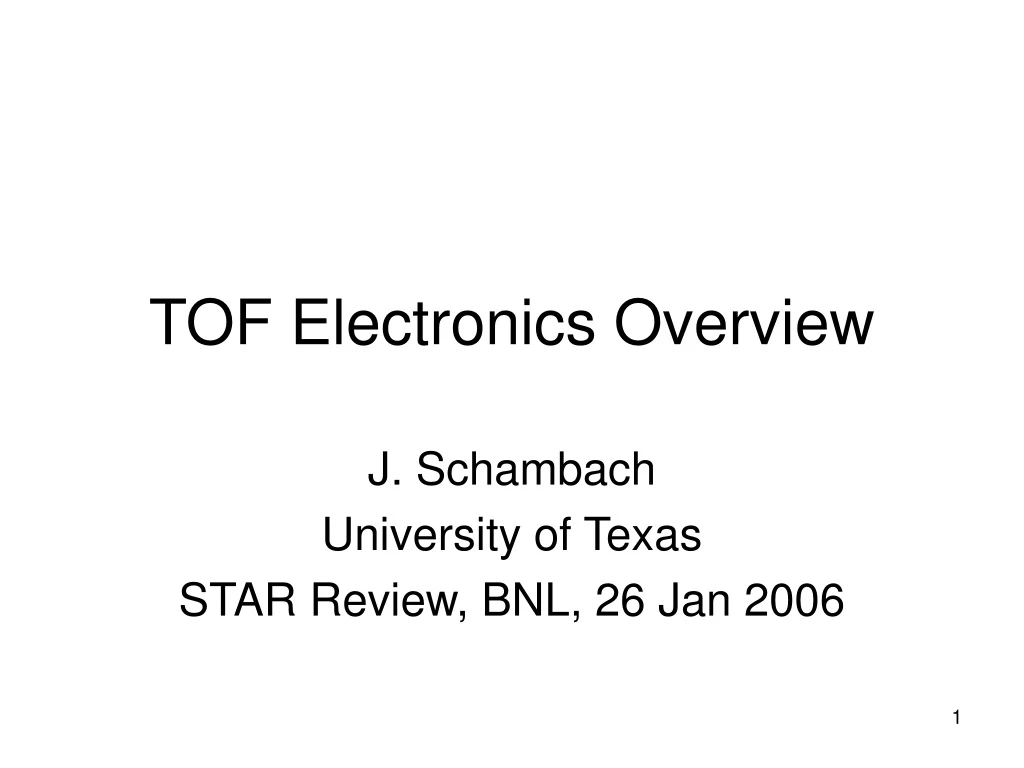 tof electronics overview