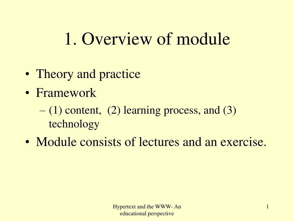 1 overview of module