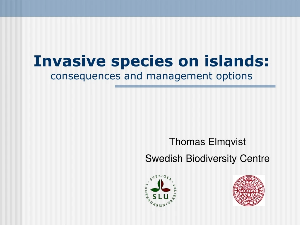 invasive species on islands consequences and management options
