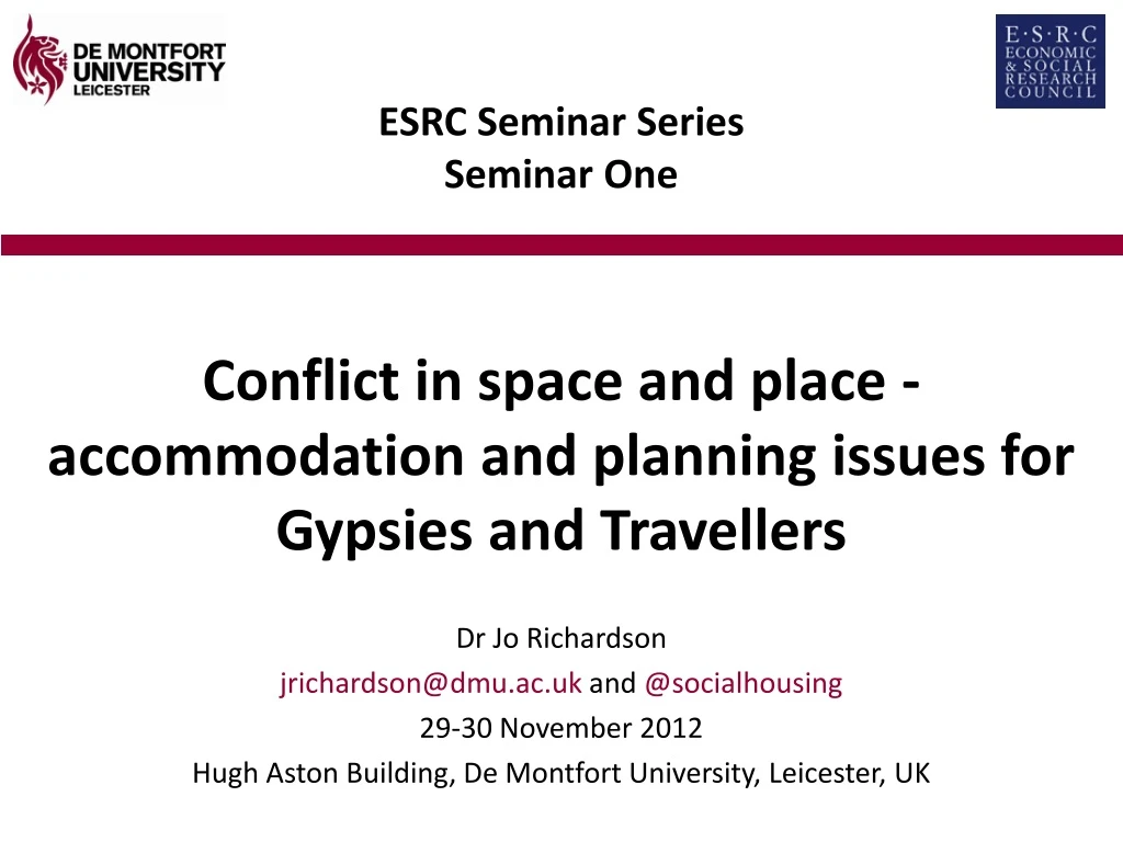 esrc seminar series seminar one conflict in space