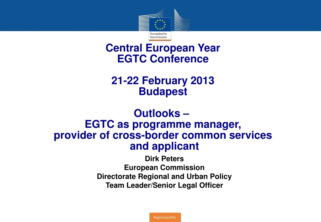 central european year egtc conference