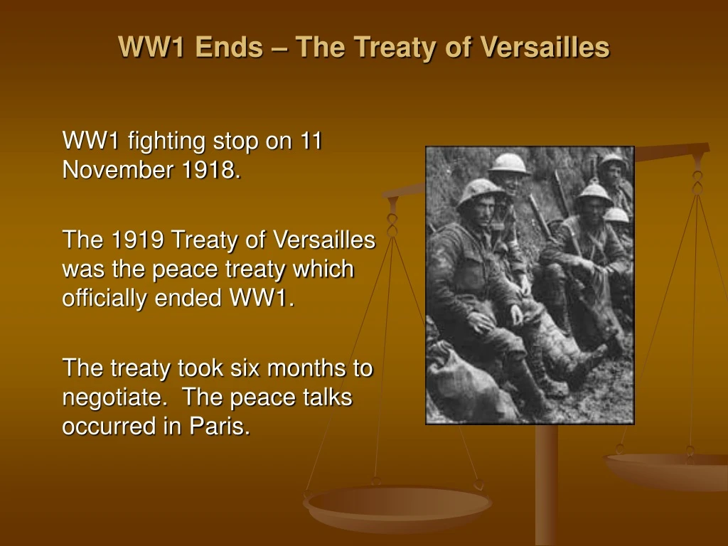 ww1 ends the treaty of versailles
