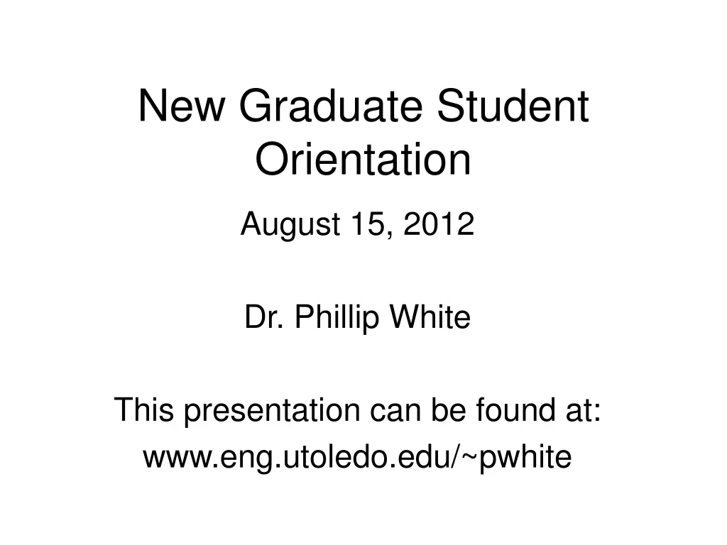 new graduate student orientation