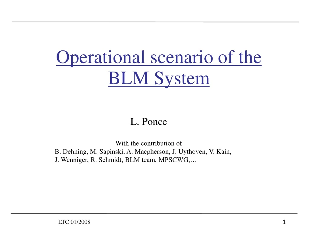 operational scenario of the blm system