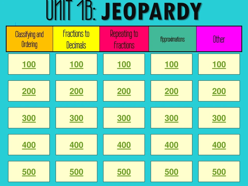unit 1b jeopardy