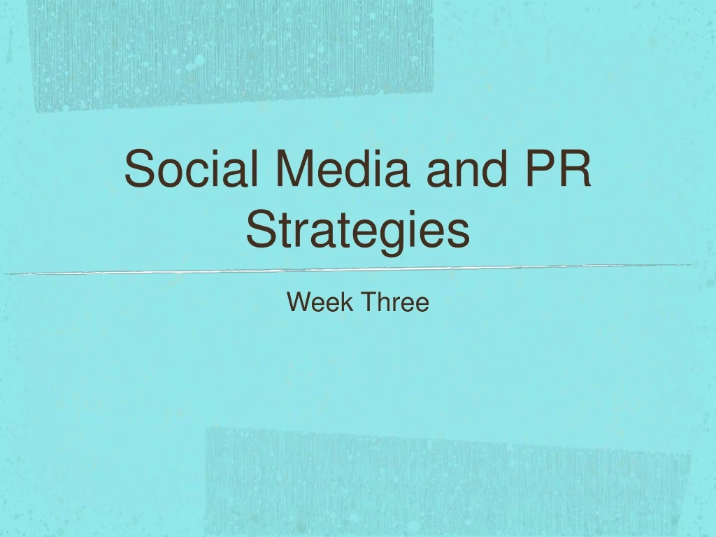 social media and pr strategies