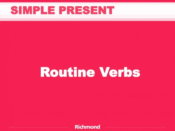 Routine Verbs