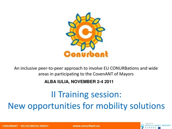 II Training session: New opportunities for mobility solutions