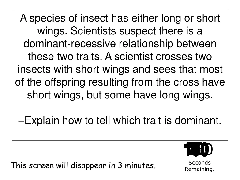 a species of insect has either long or short