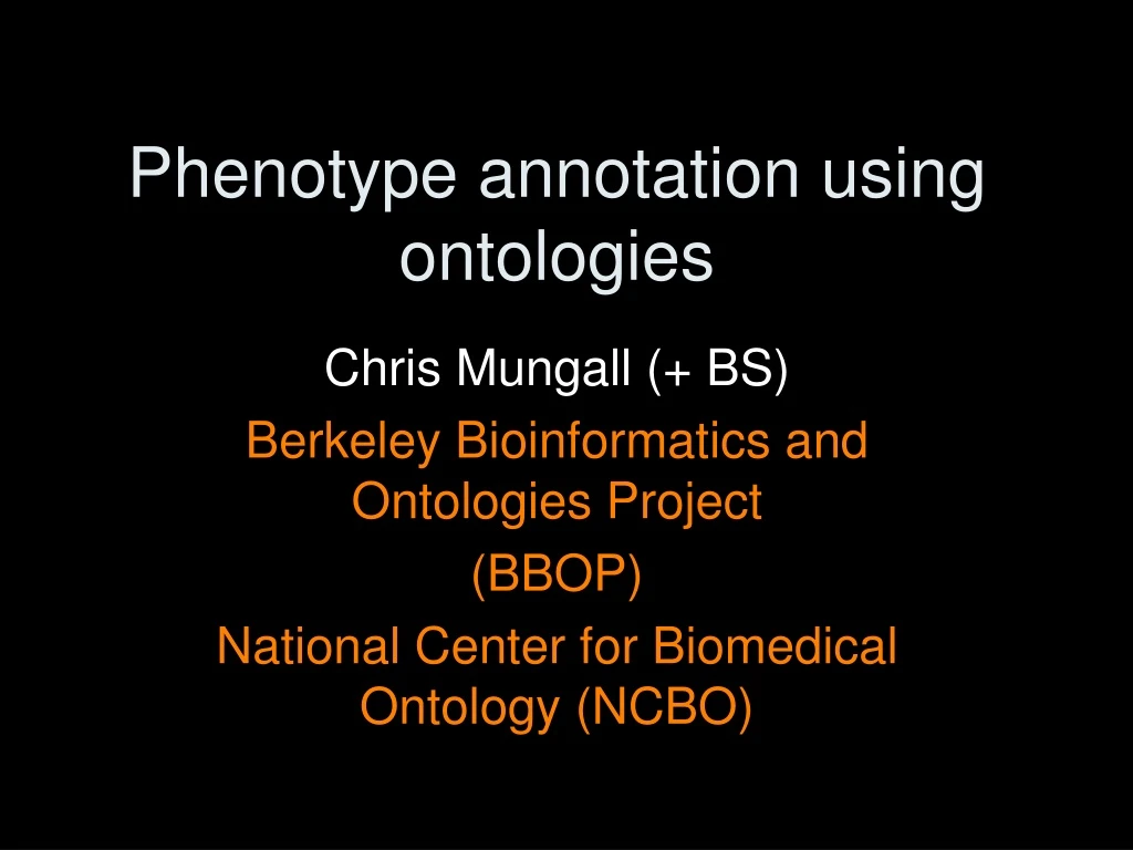 phenotype annotation using ontologies