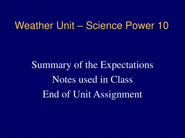 Weather Unit – Science Power 10