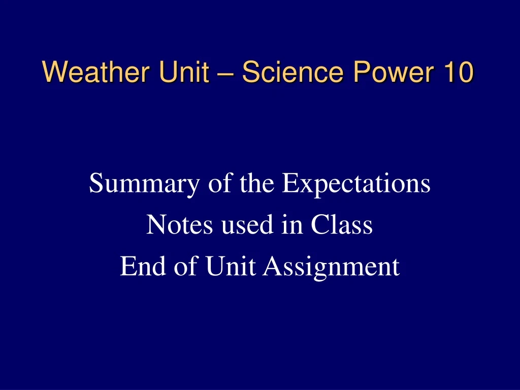 weather unit science power 10