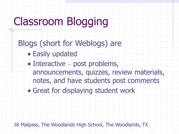 Classroom Blogging