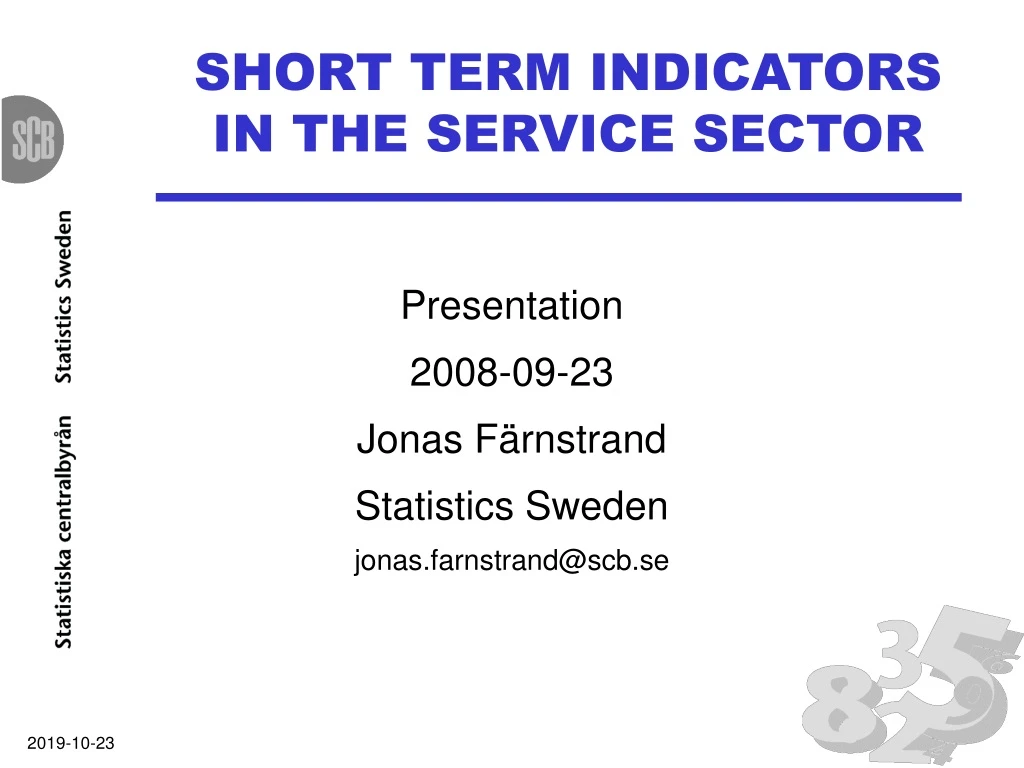 short term indicators in the service sector