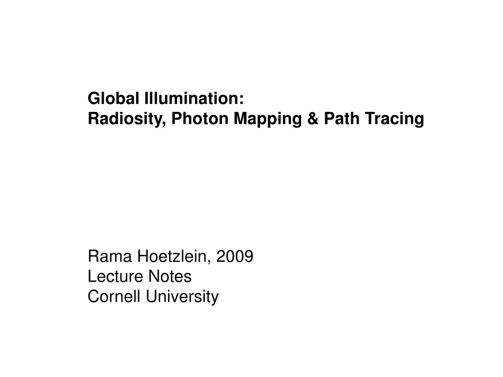 global illumination radiosity photon mapping path