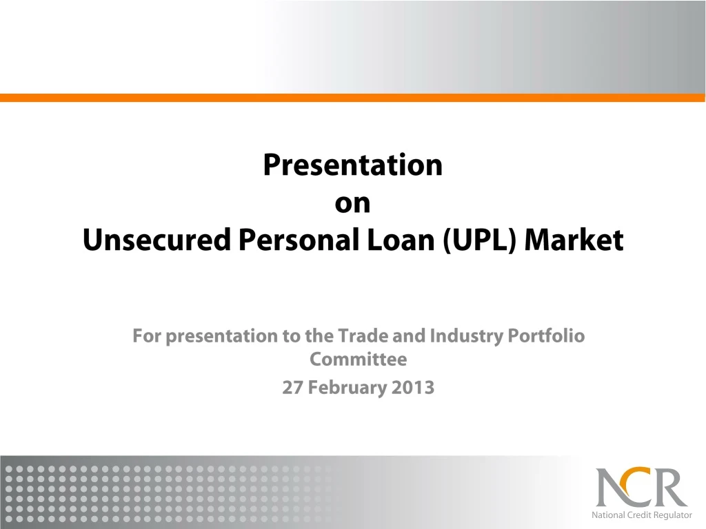 presentation on unsecured personal loan upl market