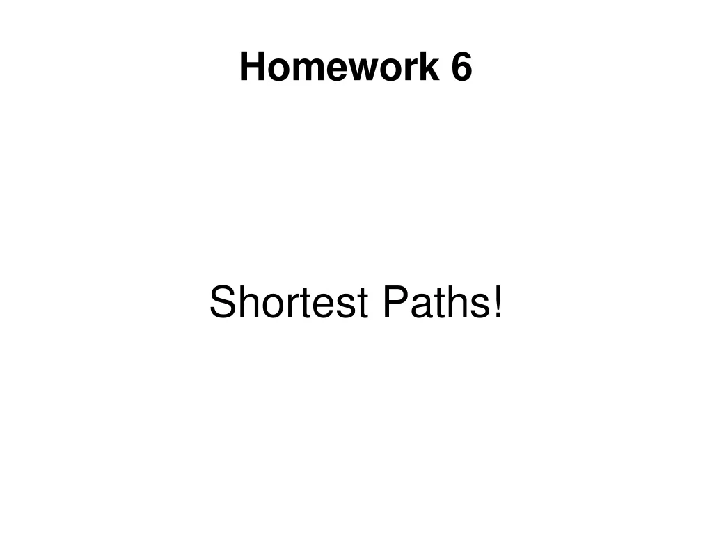 shortest paths