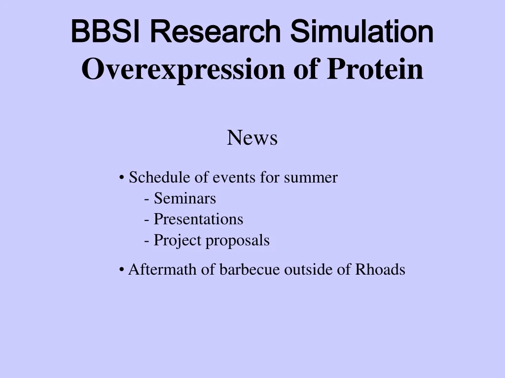 bbsi research simulation overexpression