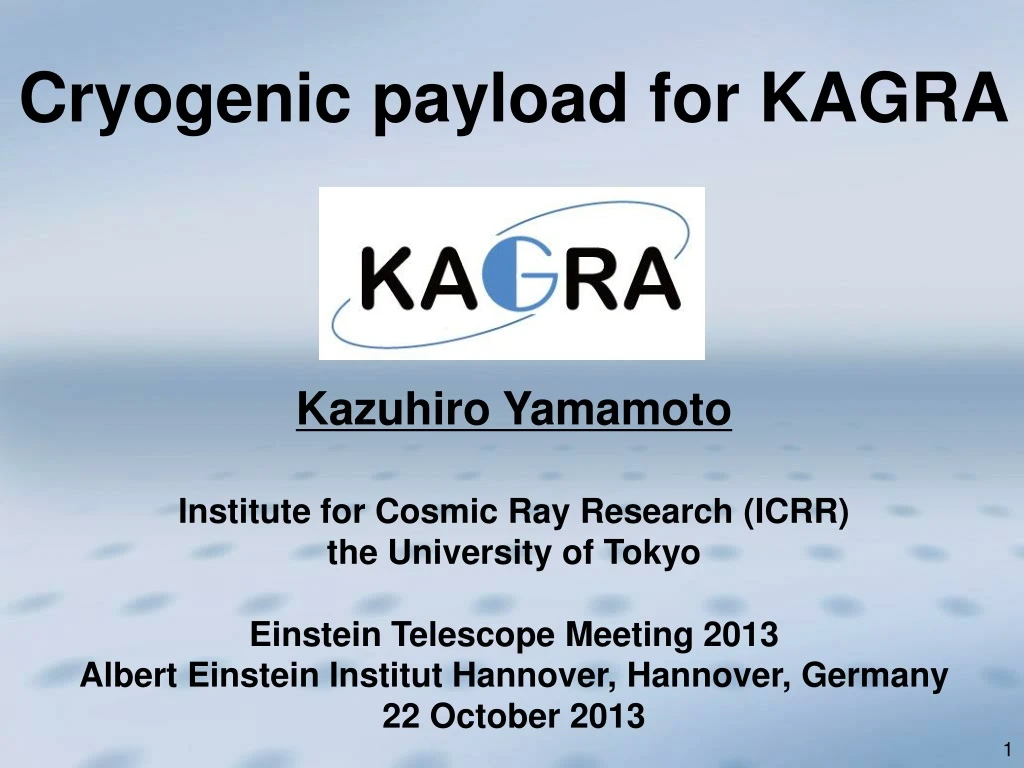 cryogenic payload for kagra