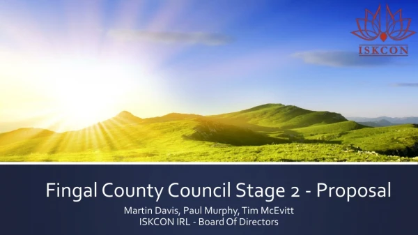 Fingal County Council Stage 2 - Proposal