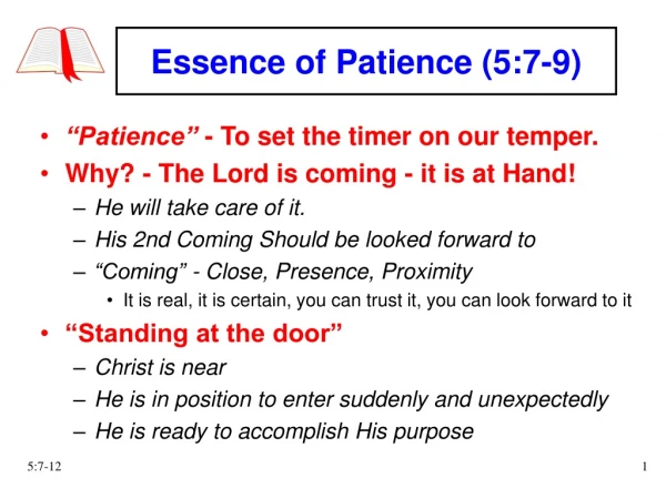 Essence of Patience (5:7-9)