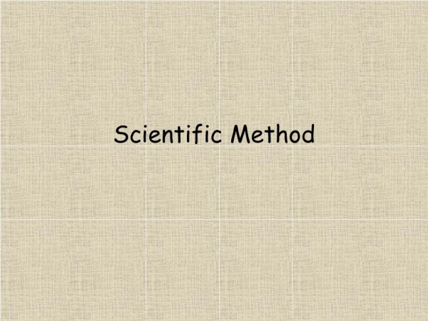 Scientific Method